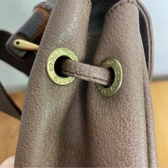EUC Gucci Bamboo Leather Large Backpack with COA - Picture 8 of 14